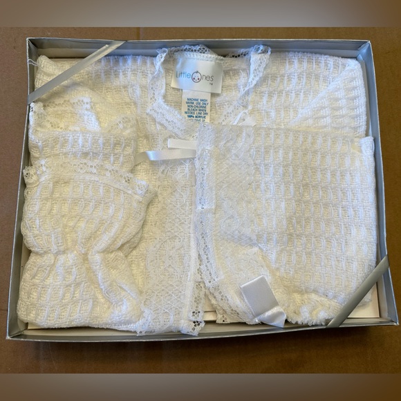 Woven Sweater Set - Sweater, Hat and Booties - Picture 1 of 3